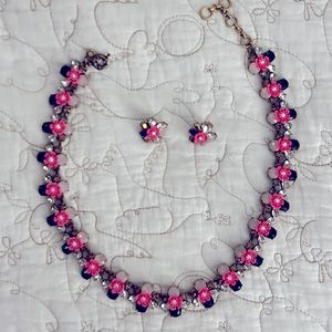 Jcrew navy/pink (Necklace only)